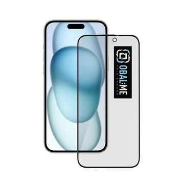 Protector de pantalla de vidrio templado Obal:Me Privacy 5D para iPhone 15 Plus/16 Plus - 9H - Borde negro