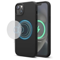 Funda de Silicona Saii Premium MagSafe Líquido para iPhone 15 Plus - Negro