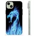 Funda de TPU para iPhone 15 Plus - Dragón de Fuego Azul