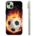 Funda de TPU para iPhone 15 Plus - Pelota de Fútbol en Llamas