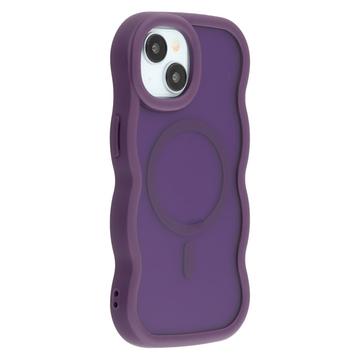 Funda híbrida magnético con borde ondulado para iPhone 15 Plus/14 Plus - Morado