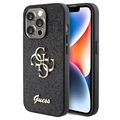 Carcasa Guess Fixed Glitter 4G Metal Logo para iPhone 15 Pro - Negro