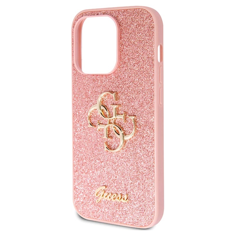 Carcasa Guess Fixed Glitter 4G Metal Logo para iPhone 15 Pro