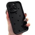 Funda de TPU a prueba de golpes con diseño de corazón y bordes elevados iPhone 15 Pro - Negro