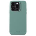 Funda de silicona Holdit iPhone 15 Pro - Verde musgo