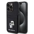 Funda iPhone 15 Pro Karl Lagerfeld Saffiano Card Slot Metal Karl & Choupette - Negro