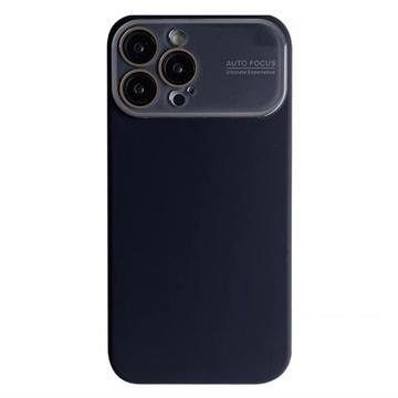 Funda de Silicona Líquida con Protección de Lente de Cristal para iPhone 15 Pro - Negro
