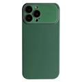 Funda de Silicona Líquida con Protección de Lente de Cristal para iPhone 15 Pro - Verde