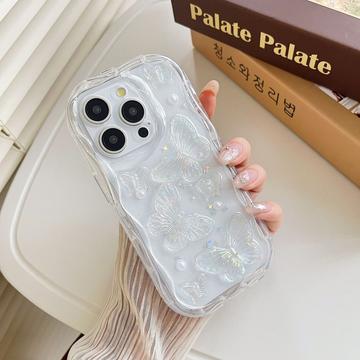 Funda TPU Mariposa y Perla iPhone 15 Pro Max - Transparente