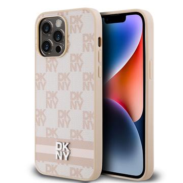 Funda DKNY Patrón de cuadros y rayas para iPhone 15 Pro Max - Rosa