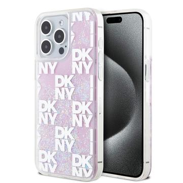 Funda iPhone 15 Pro Max DKNY Liquid Glitter Checkered Pattern - Rosa