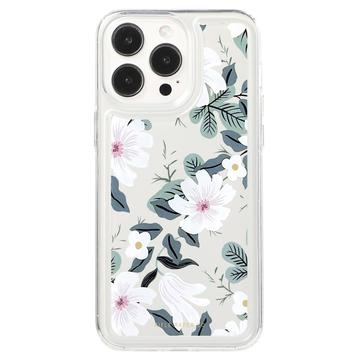 Funda TPU iPhone 15 Pro Max Fashion - Flores blancas