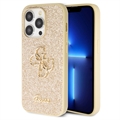 Carcasa Guess Fixed Glitter 4G Metal Logo para iPhone 15 Pro Max - Dorado