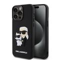 Funda iPhone 15 Pro Max Karl Lagerfeld 3D de goma Karl & Choupette NFT - Negro