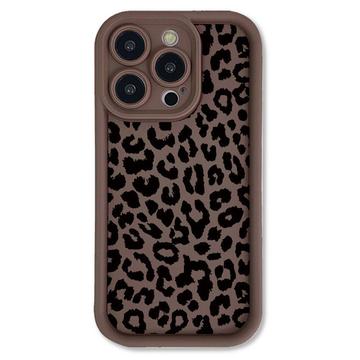 Funda de TPU con estampado de leopardo para iPhone 15 Pro Max - Café