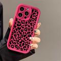 Funda de TPU con estampado de leopardo para iPhone 15 Pro Max - Rosa Fuerte