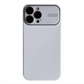 Funda de Silicona Líquida con Protección de Lente de Cristal para iPhone 15 Pro Max - Blanco