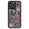 Funda magnética protectora con estilo para iPhone 15 Pro Max - Mariposas / Rosas