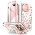 Funda híbrida Supcase Cosmo Mag para iPhone 15 Pro Max - Mármol rosa