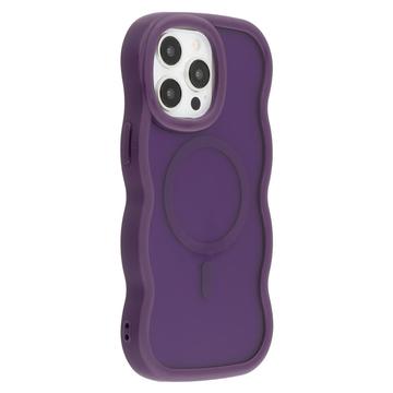 Funda híbrida magnético con borde ondulado para iPhone 15 Pro Max - Morado
