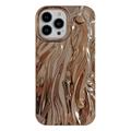 Funda TPU Arrugada Electrochapada iPhone 15 Pro Max - Dorada