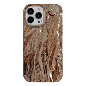 Funda TPU Arrugada Electrochapada iPhone 15 Pro Max - Dorada