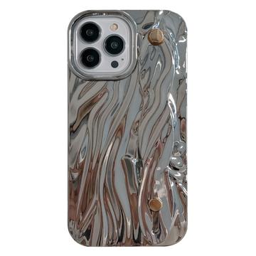 Funda iPhone 15 Pro Max Arrugada de TPU Electrochapado - Plata