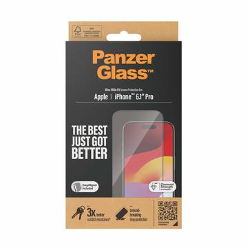 Protector de Pantalla - 9H - PanzerGlass Ultra-Wide Fit EasyAligner para iPhone 15 Pro - Borde Negro