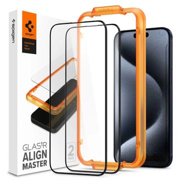 Protector de Pantalla - 9H - Spigen ALM Glas.tR para iPhone 15 Pro - 2 Unidades