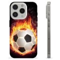 Funda de TPU para iPhone 15 Pro - Pelota de Fútbol en Llamas