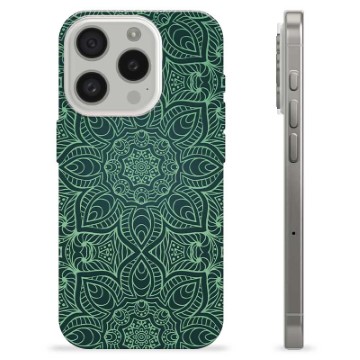 Funda de TPU para iPhone 15 Pro - mandala Verde