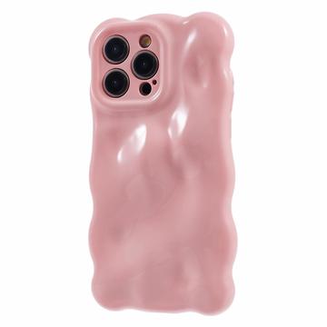 Funda TPU iPhone 15 Pro Wavy Edge Candy Bubbles - Rosa
