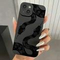 Funda de TPU con estampado de serpiente para iPhone 15 - Negro