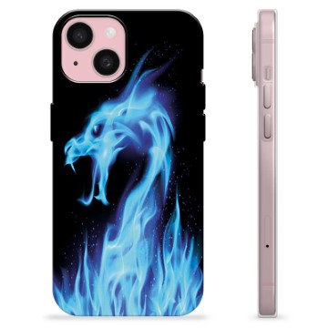 Funda de TPU para iPhone 15 - Dragón de Fuego Azul