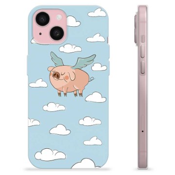Funda de TPU para iPhone 15 - Cerdo Volador