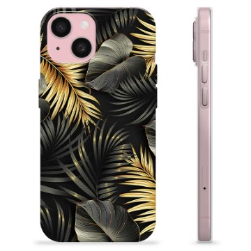 Funda de TPU para iPhone 15 - Hojas Doradas