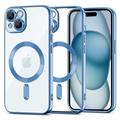 Funda Tech-Protect MagShine para iPhone 15 - Compatible con MagSafe - Transparente / Azul oscuro
