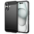 Carcasa de TPU Brushed para iPhone 16 - Fibra de Carbono