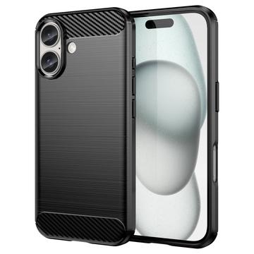 Carcasa de TPU Brushed para iPhone 16 - Fibra de Carbono