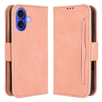 Funda tipo billetera con tarjetero para iPhone 16 - Rosa