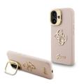 Funda con marco para cámara de pie iPhone 16 Guess Grained 4G Logo - Rosa
