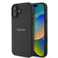 Funda híbrida Guess Grained Classic Logo para iPhone 16 - Compatible con MagSafe