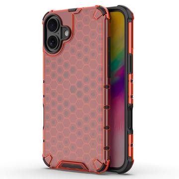 Carcasa Híbrida Honeycomb Armored para iPhone 16 - Rojo