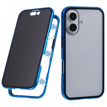 Carcasa Magnética con Cristal Templado para iPhone 16 - Privacidad - Azul