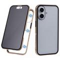 Carcasa Magnética con Cristal Templado para iPhone 16 - Privacidad - Dorado