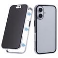 Carcasa Magnética con Cristal Templado para iPhone 16 - Privacidad - Plateado