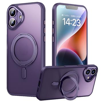 Funda híbrida con soporte magnético para iPhone 16 - Morado
