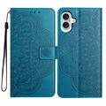 Funda Mandala Series para iPhone 16 - Estilo Cartera - Azul