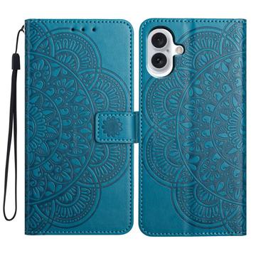 Funda Mandala Series para iPhone 16 - Estilo Cartera - Azul