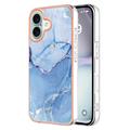 Funda TPU Marble Pattern Electrochapada IMD para iPhone 16